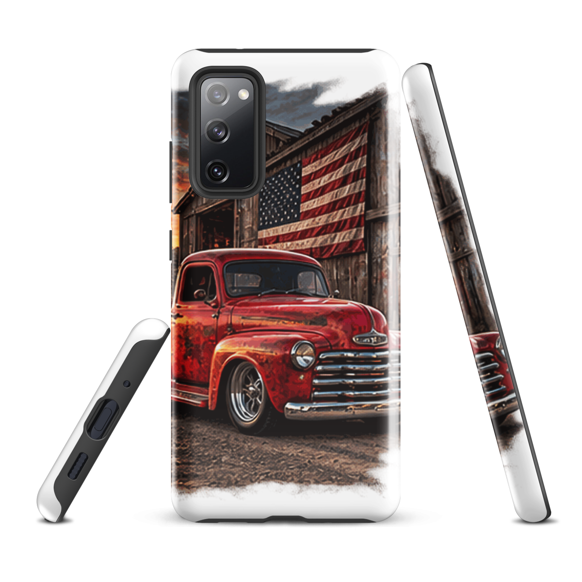 Barn Flag Red Hot Rod Pickup Tough Samsung Case product mockup 2