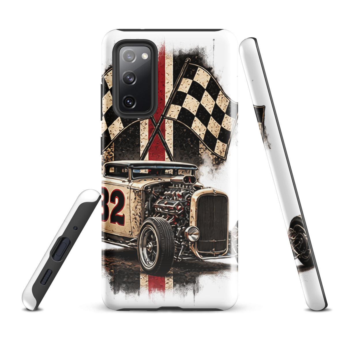 Number 32 Checkered Roadster Tough Samsung Case product mockup 2