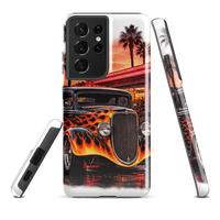Neon Diner Flame Coupe Tough Samsung Case product mockup 3