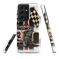 Number 32 Checkered Roadster Tough Samsung Case product mockup 3