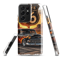 Route 66 Flame Cruiser Tough Samsung Case product mockup 3