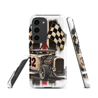 Number 32 Checkered Roadster Tough Samsung Case product mockup 5