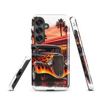 Neon Diner Flame Coupe Tough Samsung Case product mockup 7