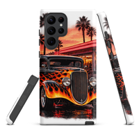 Neon Diner Flame Coupe Tough Samsung Case product mockup 4