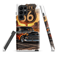 Route 66 Flame Cruiser Tough Samsung Case product mockup 4