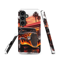 Neon Diner Flame Coupe Tough Samsung Case product mockup 6