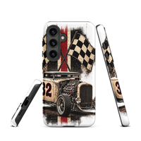 Number 32 Checkered Roadster Tough Samsung Case product mockup 6