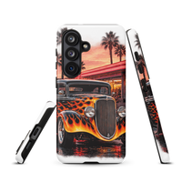 Neon Diner Flame Coupe Tough Samsung Case product mockup 8
