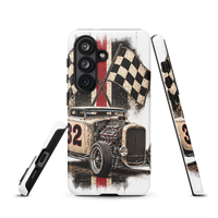 Number 32 Checkered Roadster Tough Samsung Case product mockup 8