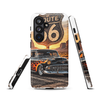 Route 66 Flame Cruiser Tough Samsung Case product mockup 8