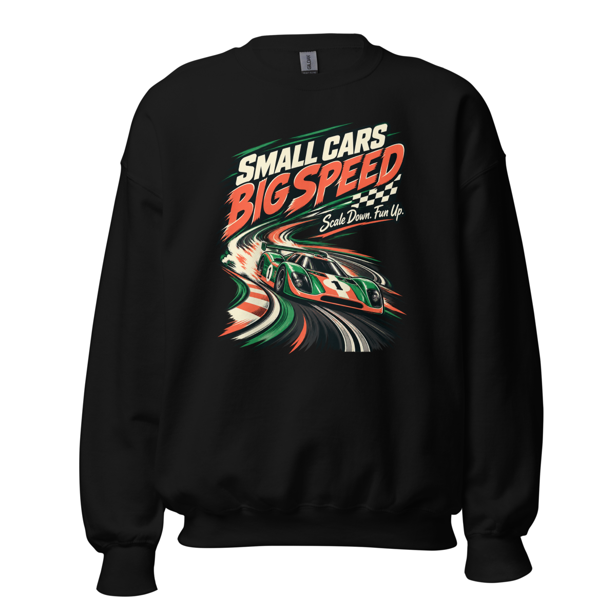Small Cars Big Speed Unisex Sweatshirt product mockup