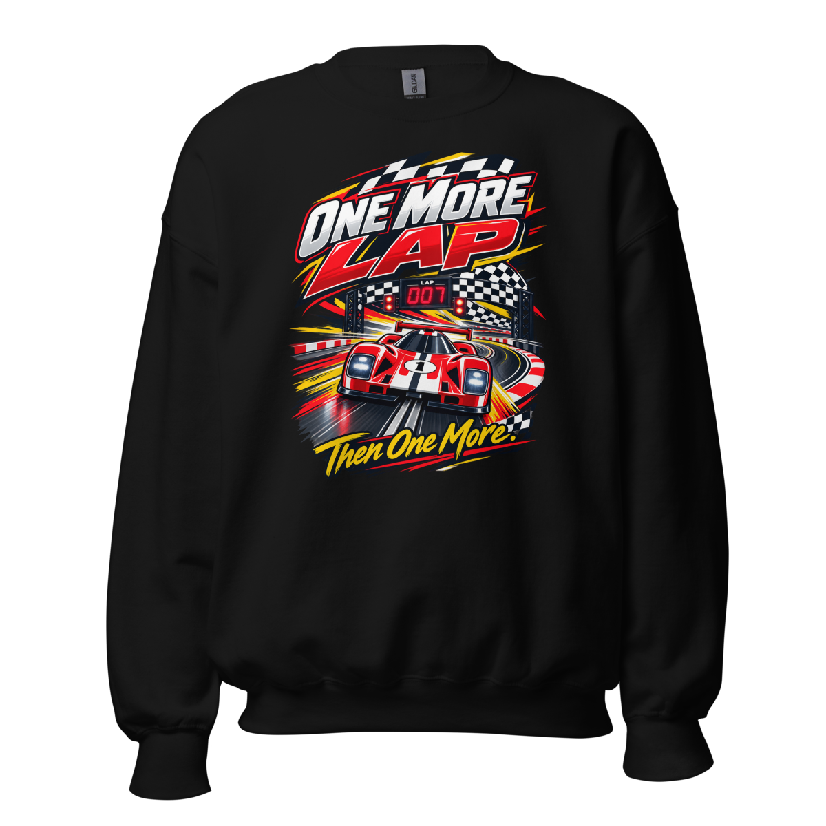 One More Lap Unisex Sweatshirt product mockup