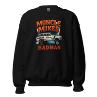 Muncle Mikes Hot Rod and Rat Rod Shirt Mayhem! BADMAN Wagon Unisex Sweatshirt product mockup 4