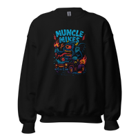 Muncle Mikes Hot Rod and Rat Rod Shirt Mayhem! Monster Rods! (032) Unisex Sweatshirt product mockup 4