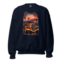Neon Diner Flame Coupe Unisex Sweatshirt product mockup 3