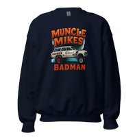 Muncle Mikes Hot Rod and Rat Rod Shirt Mayhem! BADMAN Wagon Unisex Sweatshirt product mockup 3