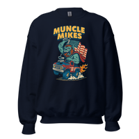 Muncle Mikes Hot Rod and Rat Rod Shirt Mayhem! Monster Rods! (018) Unisex Sweatshirt product mockup 3