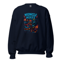 Muncle Mikes Hot Rod and Rat Rod Shirt Mayhem! Monster Rods! (032) Unisex Sweatshirt product mockup 3