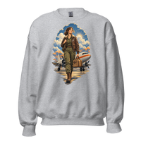 Vintage Aviation Pin-Up T-Shirt – Edition 33 Unisex Sweatshirt product mockup 2