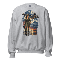 Vintage Aviation Pin-Up T-Shirt – Edition 30 Unisex Sweatshirt product mockup 2