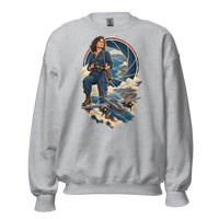 Vintage Aviation Pin-Up T-Shirt – Edition 37 Unisex Sweatshirt product mockup 2