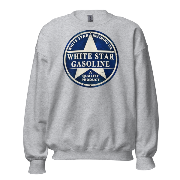 White Star Gasoline Vintage Gas and Oil Unisex Sweatshirt — front view