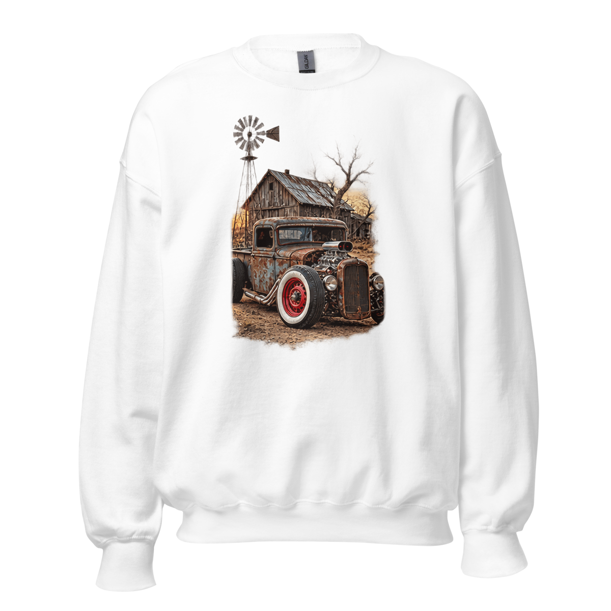 Rust and Thunder Rat Rod Pickup Unisex Sweatshirt product mockup