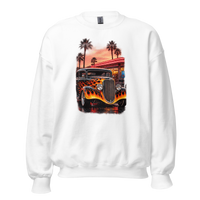Neon Diner Flame Coupe Unisex Sweatshirt product mockup
