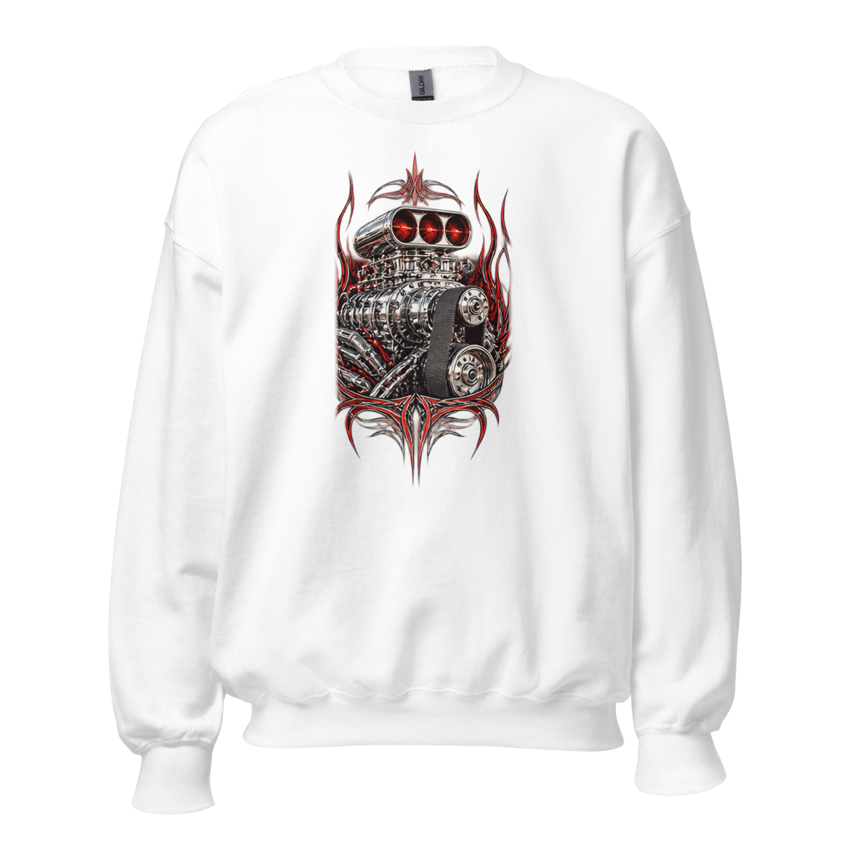 Supercharged V8 Pinstripe Unisex Sweatshirt product mockup