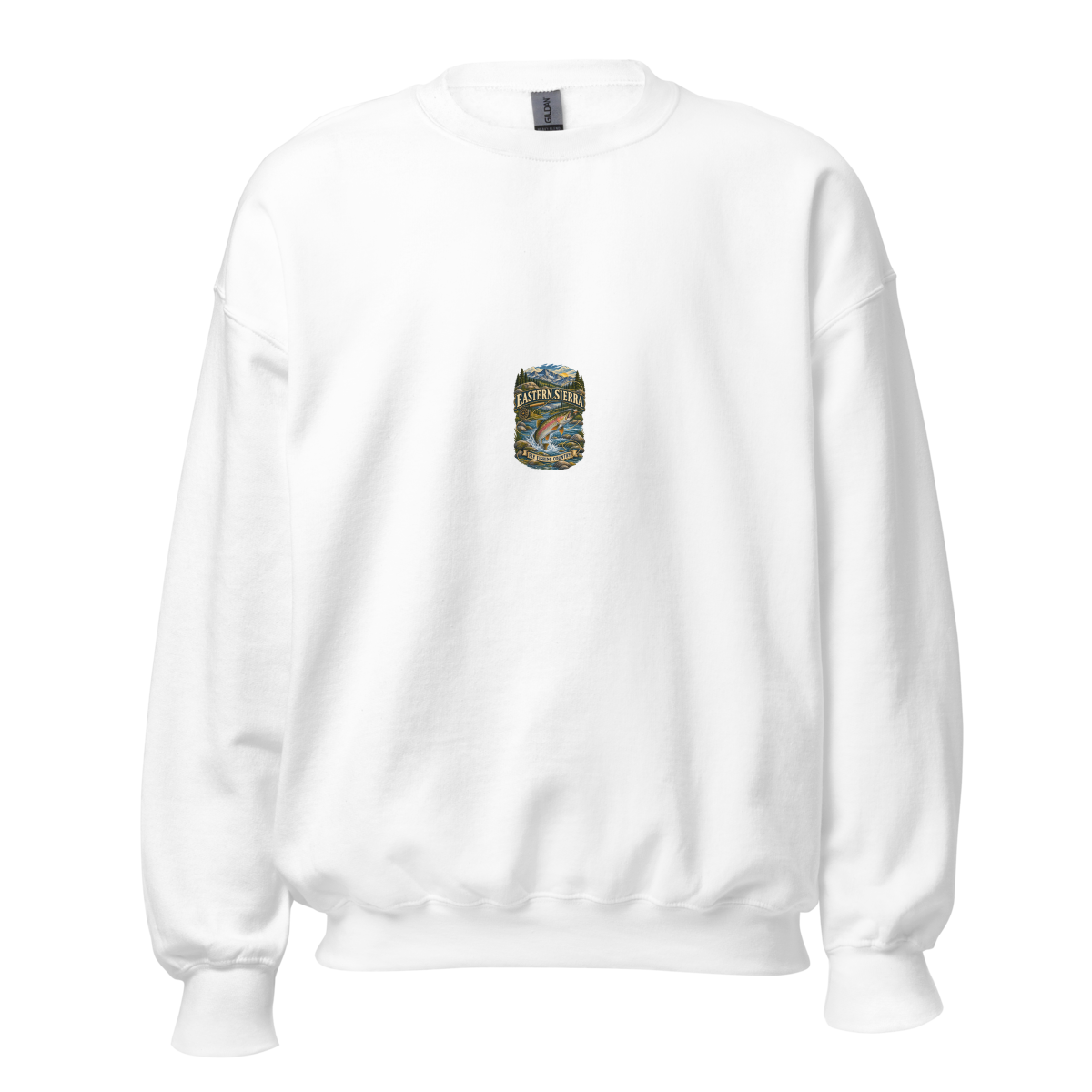 Eastern Sierra Fly Fishing Enamel Unisex Sweatshirt product mockup