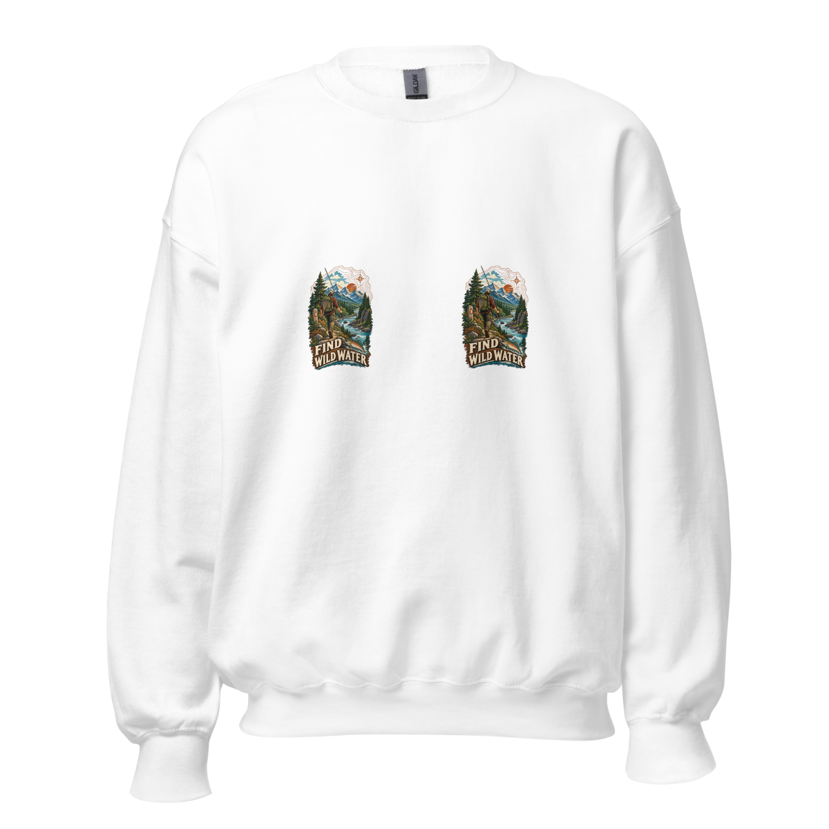 Find Wild Water Fishing Unisex Sweatshirt product mockup