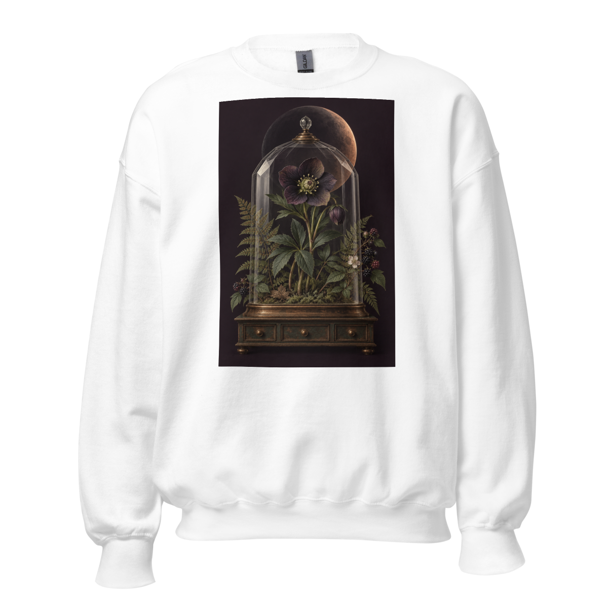 Eclipse Hellebore Gothic Botanical Poster – Dark Academia Wall Art Unisex Sweatshirt product mockup