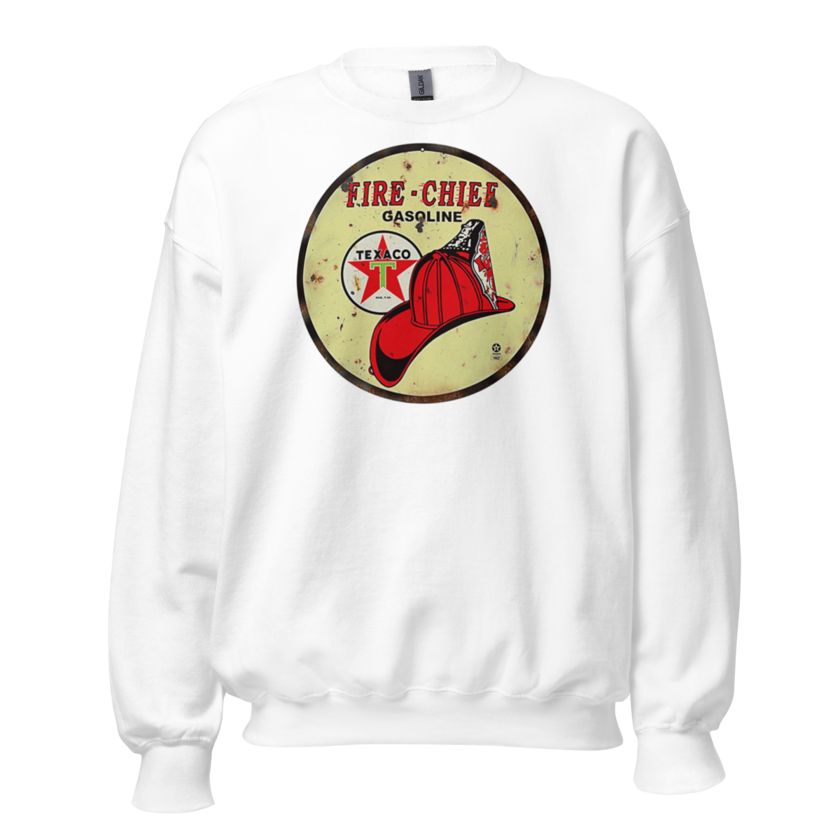 Fire Chief Vintage Gas and Oil T-Shirt — Muncle Mikes Unisex Sweatshirt product mockup