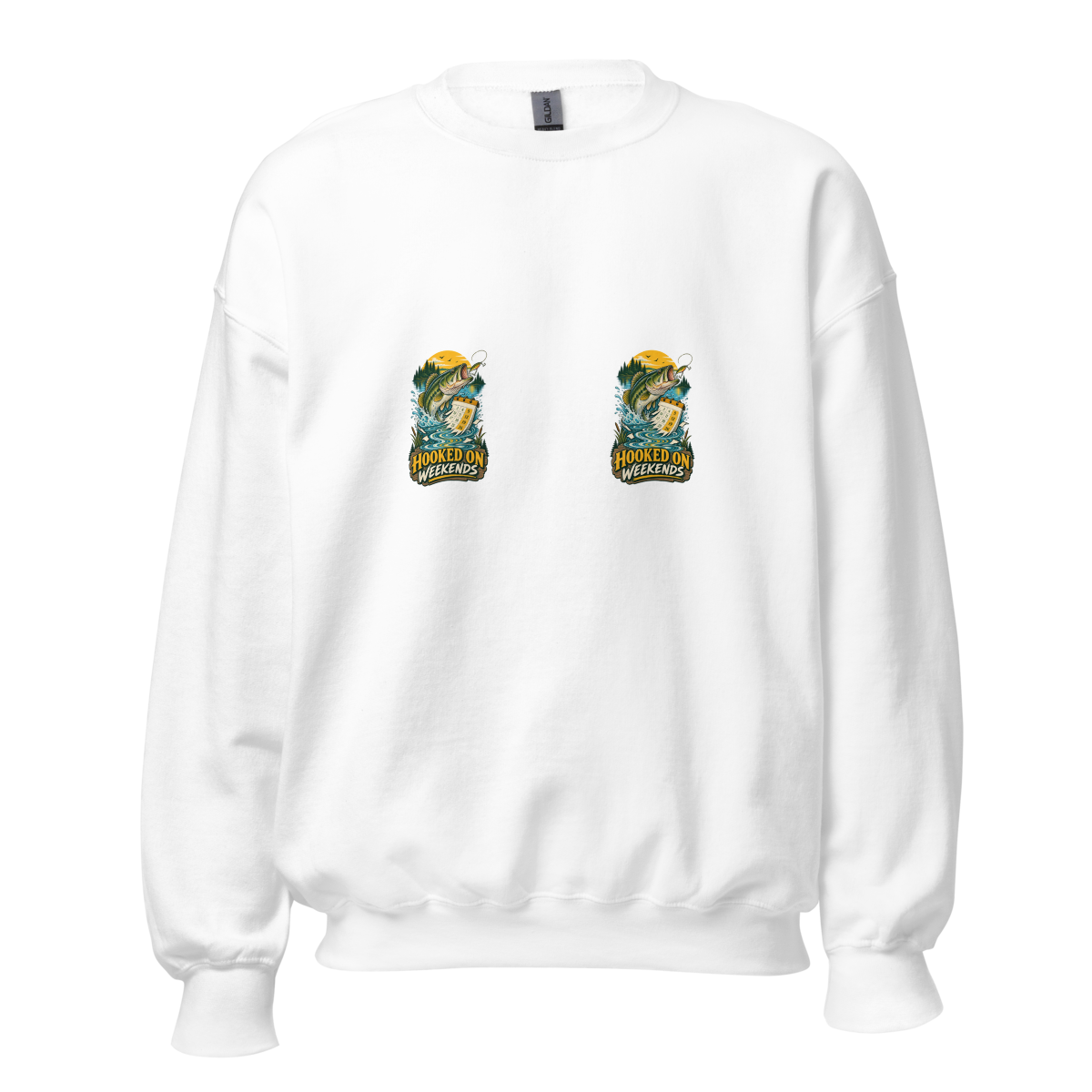 Hooked on Weekends Fishing Unisex Sweatshirt product mockup