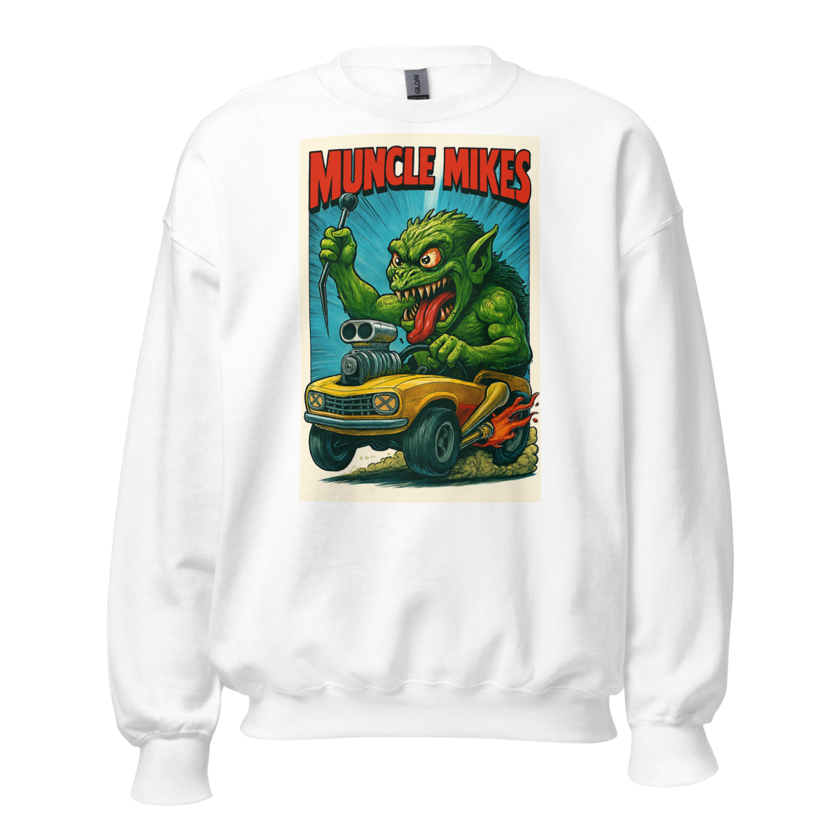 Monster Mugs 005 Hot Rod Coffee Mug — Muncle Mikes Unisex Sweatshirt product mockup