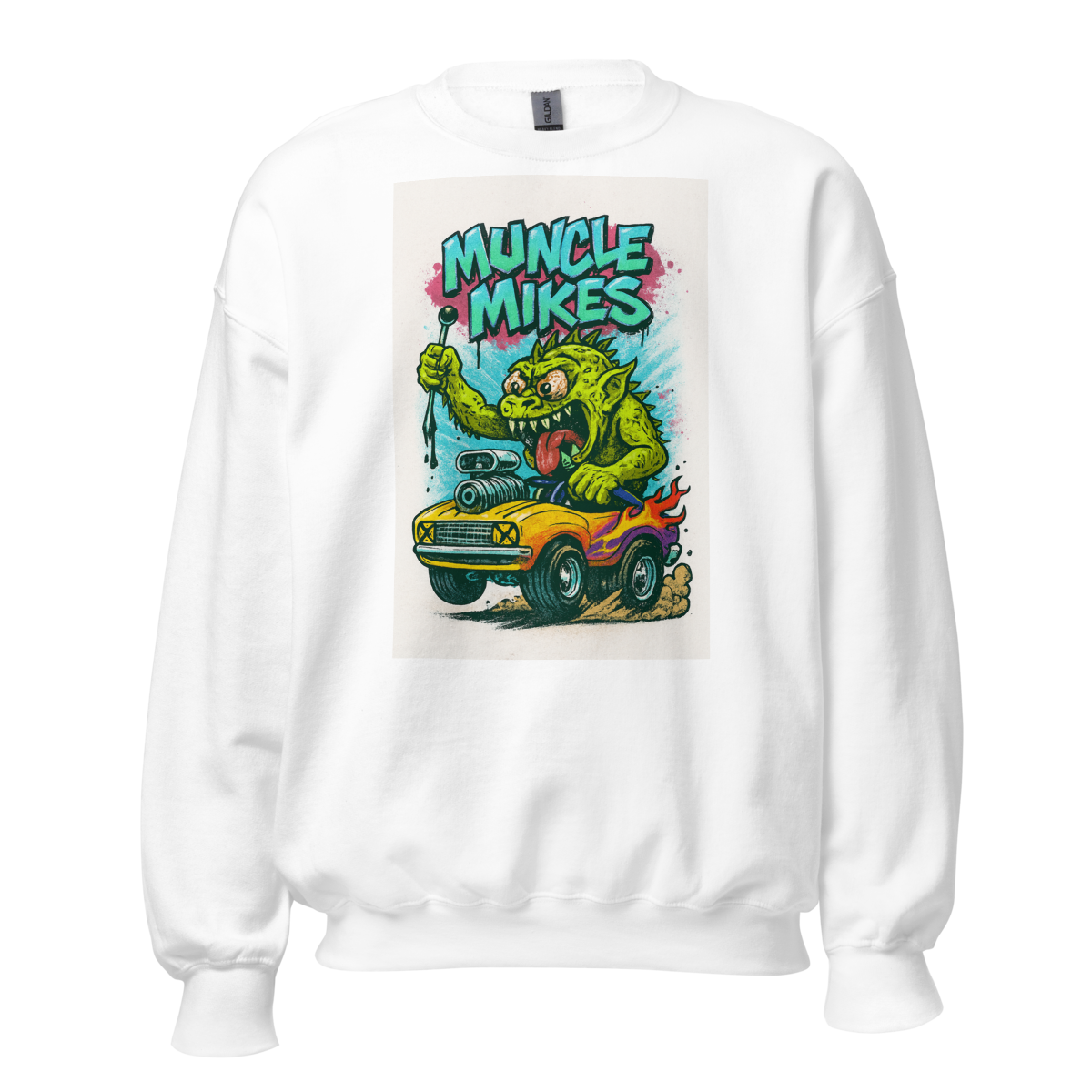Monster Mugs 007 Hot Rod Coffee Mug — Muncle Mikes Unisex Sweatshirt product mockup