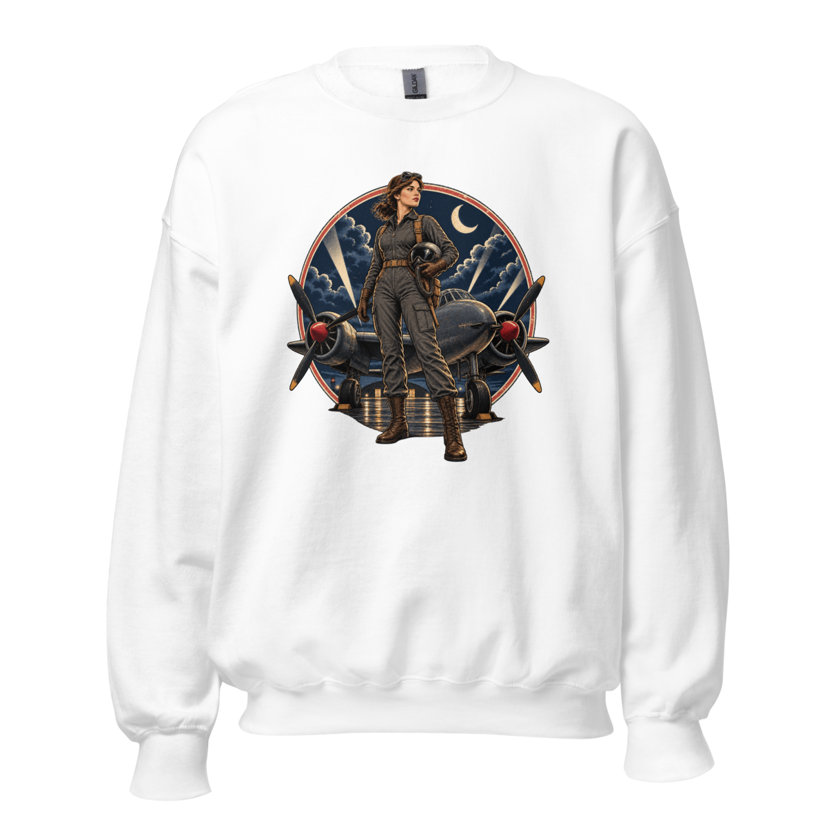 Vintage Aviation Pin-Up T-Shirt – Edition 04 Unisex Sweatshirt product mockup