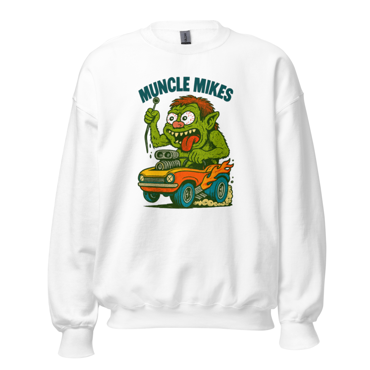 Muncle Mikes Hot Rod and Rat Rod Shirt Mayhem! Monster Rods! (004) Unisex Sweatshirt product mockup