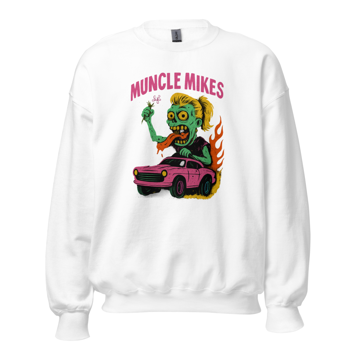 Muncle Mikes Hot Rod and Rat Rod Shirt Mayhem! Monster Rods! (014) Unisex Sweatshirt product mockup