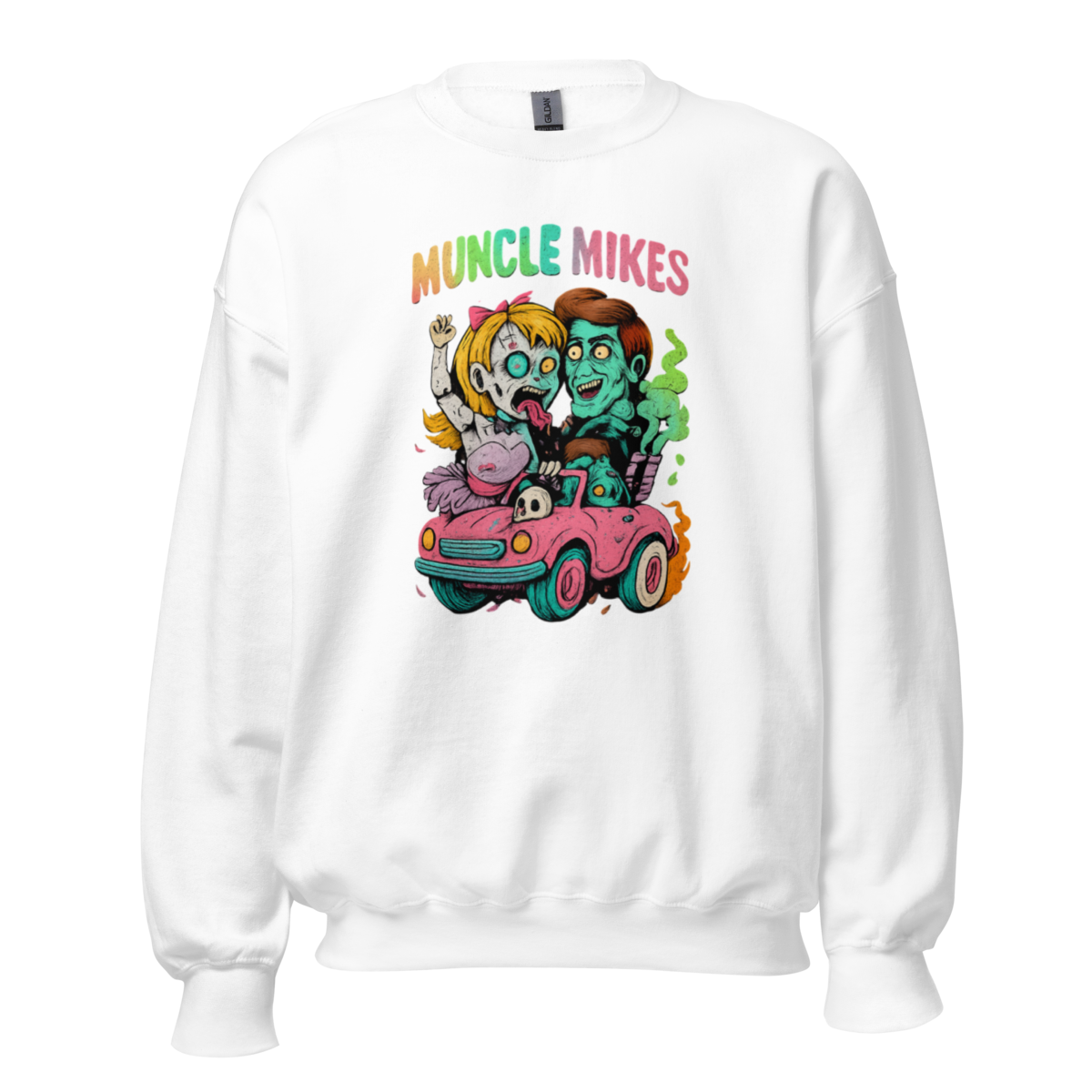 Muncle Mikes Hot Rod and Rat Rod Shirt Mayhem! Monster Rods! (016) Unisex Sweatshirt product mockup