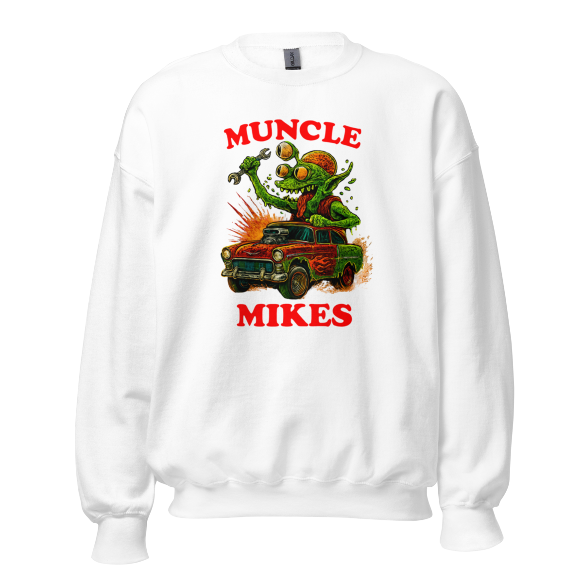 Muncle Mikes Hot Rod and Rat Rod Shirt Mayhem! Monster Rods! (021) Unisex Sweatshirt product mockup