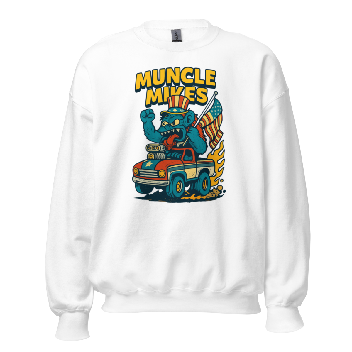 Muncle Mikes Hot Rod and Rat Rod Shirt Mayhem! Monster Rods! (026) Unisex Sweatshirt product mockup
