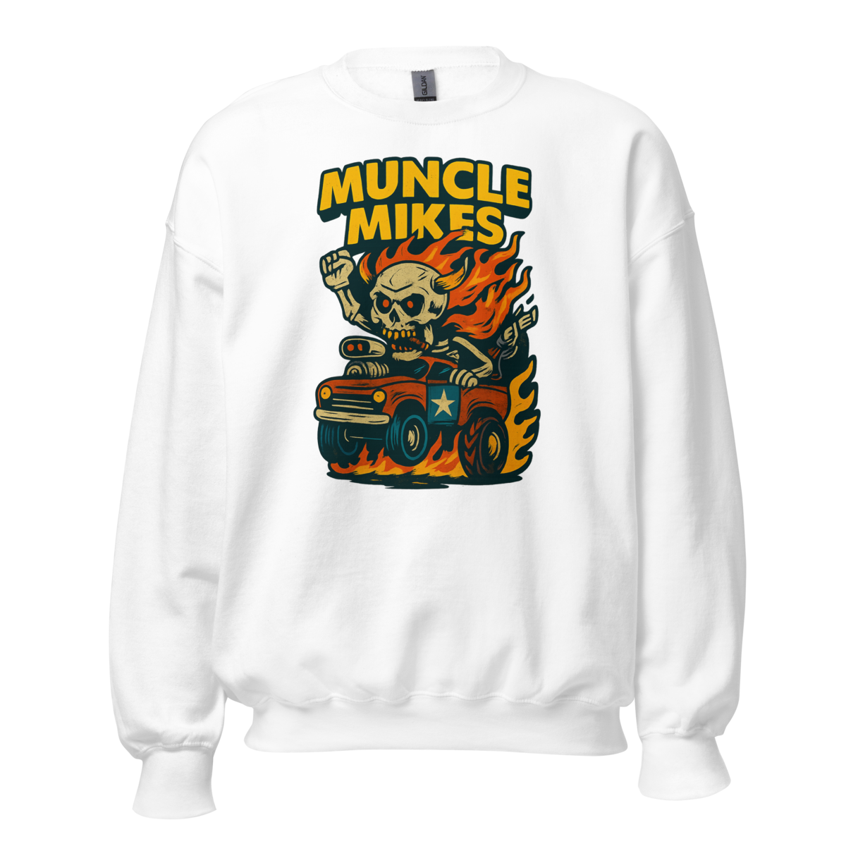 Muncle Mikes Hot Rod and Rat Rod Shirt Mayhem! Monster Rods! (028) Unisex Sweatshirt product mockup