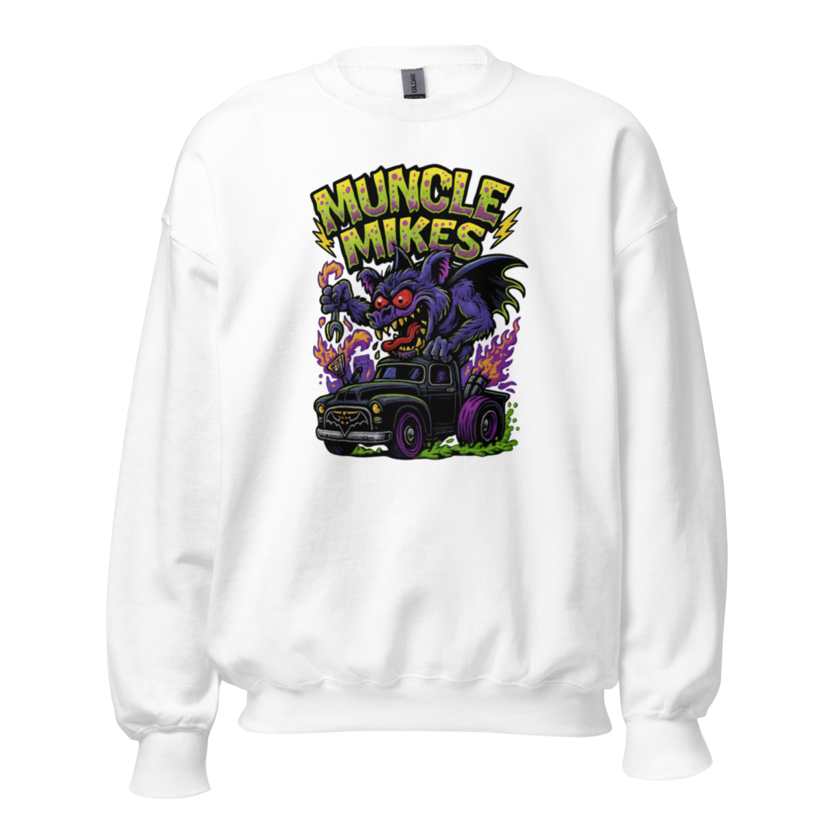 Muncle Mikes Hot Rod and Rat Rod Shirt Mayhem! Monster Rods! (029) Unisex Sweatshirt product mockup