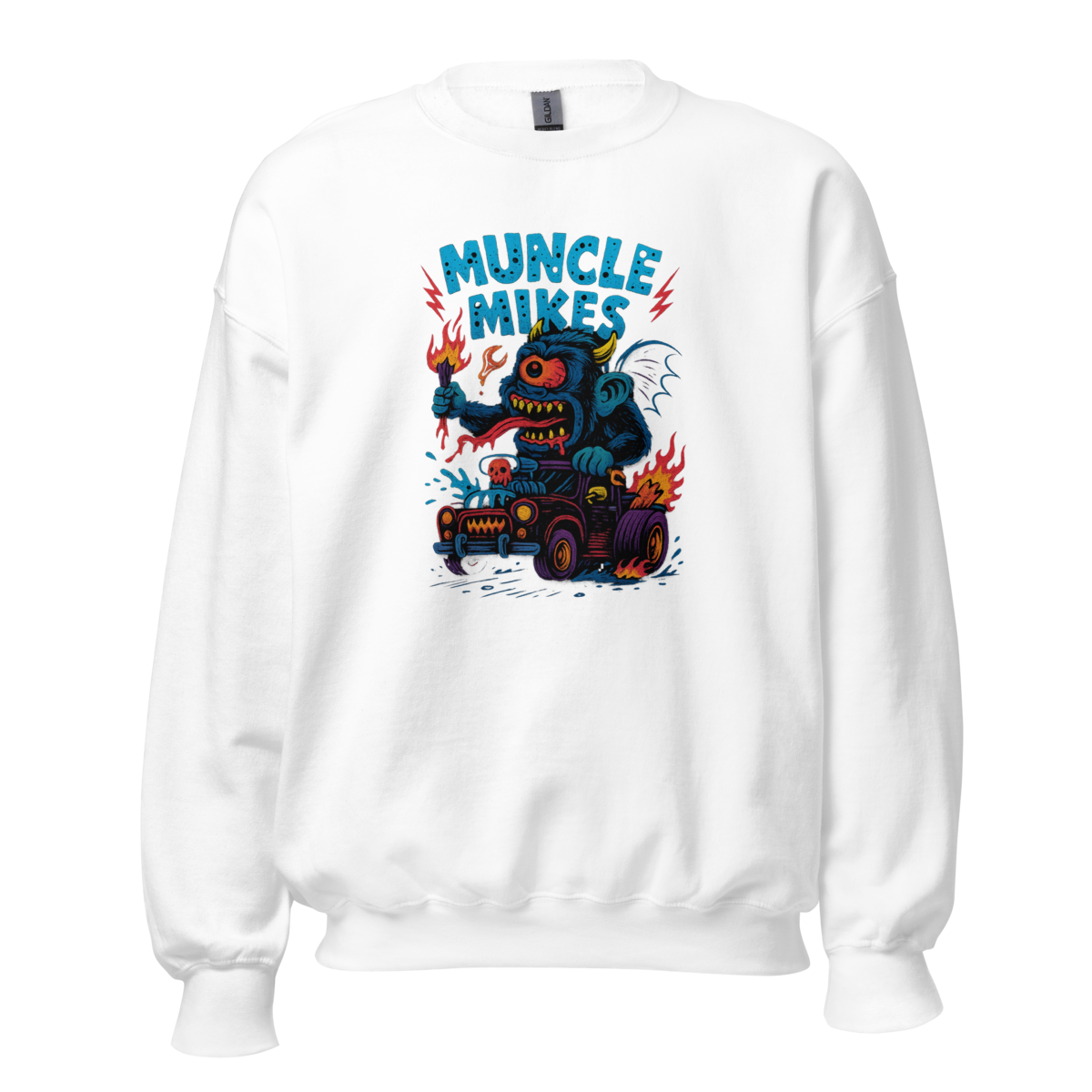 Muncle Mikes Hot Rod and Rat Rod Shirt Mayhem! Monster Rods! (032) Unisex Sweatshirt product mockup