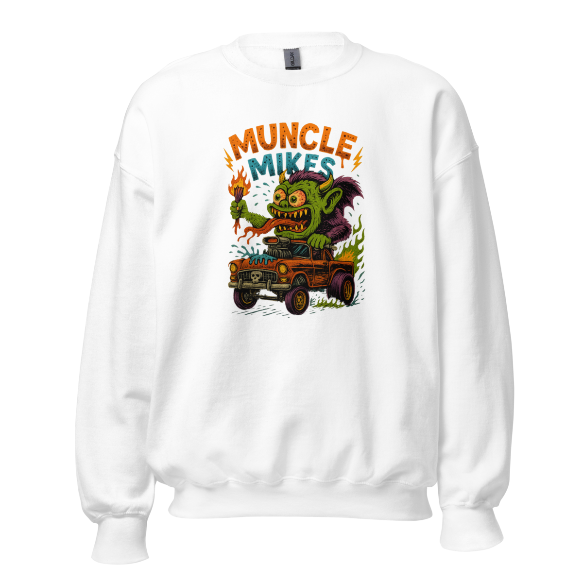 Muncle Mikes Hot Rod and Rat Rod Shirt Mayhem! Monster Rods! (033) Unisex Sweatshirt product mockup