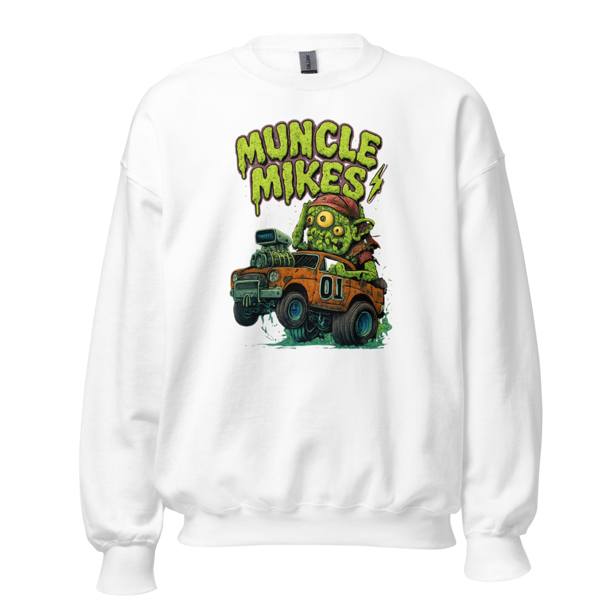 Muncle Mikes Hot Rod and Rat Rod Shirt Mayhem! Monster Rods! (037) Unisex Sweatshirt product mockup