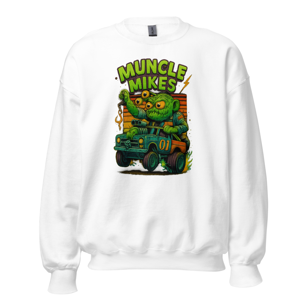 Muncle Mikes Hot Rod and Rat Rod Shirt Mayhem! Monster Rods! (035) Unisex Sweatshirt product mockup
