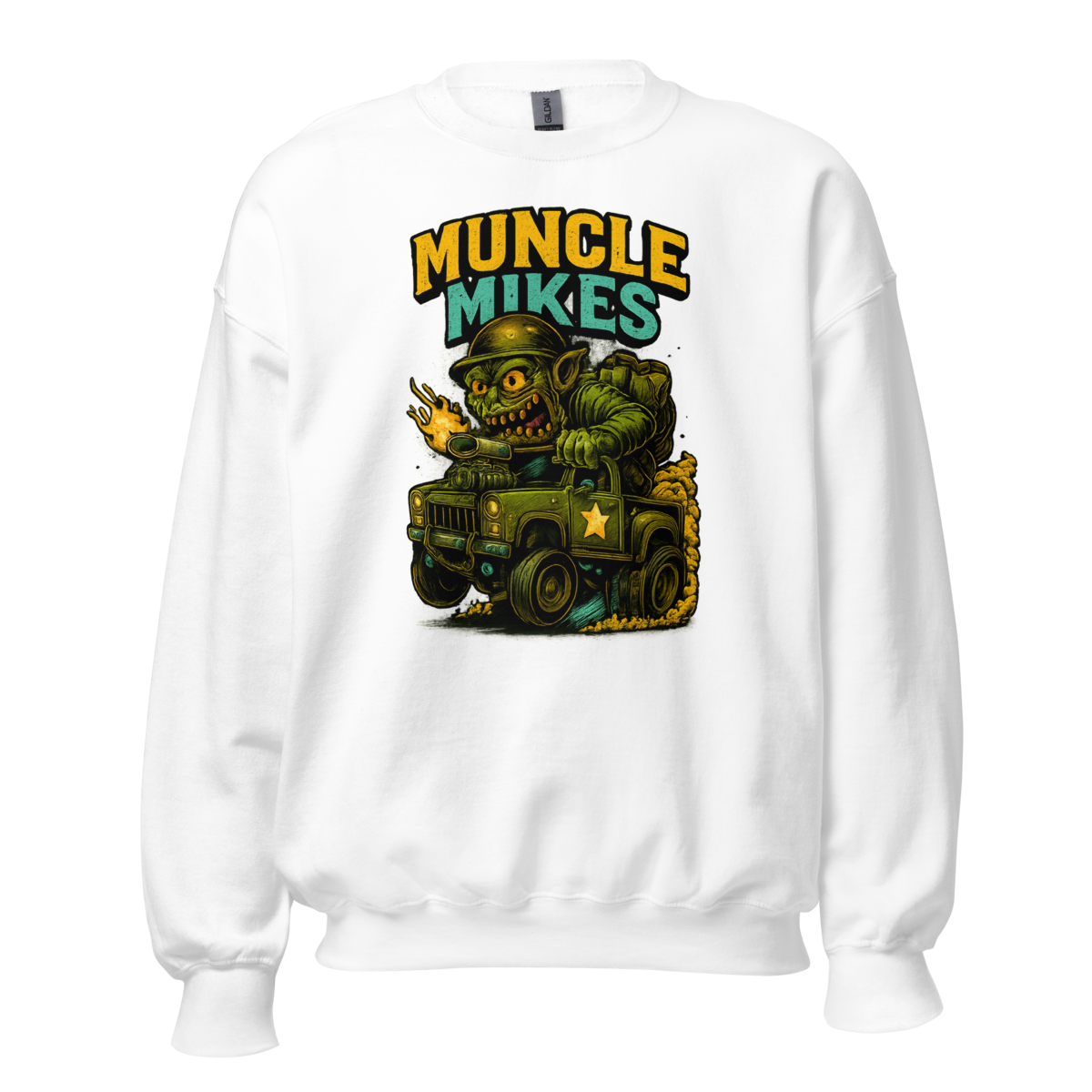 Muncle Mikes Hot Rod and Rat Rod Shirt Mayhem! Monster Rods! (040) Unisex Sweatshirt product mockup