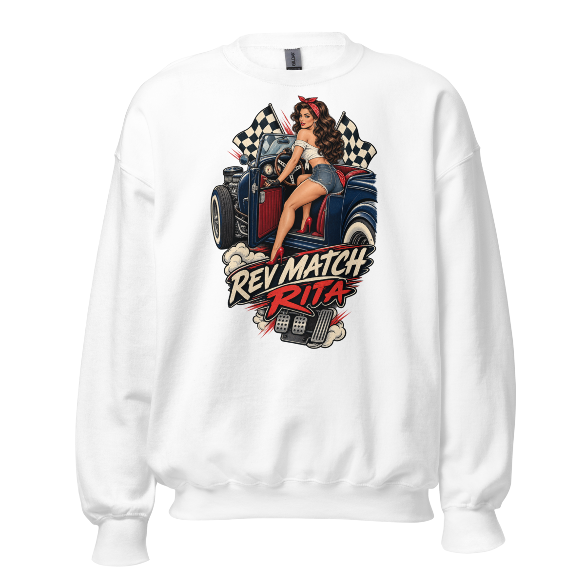 Rev Match Rita Hot Rod Unisex Sweatshirt product mockup
